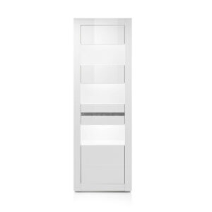 Vitrine Weiß Hochglanz Applikation Beton oder Weiß