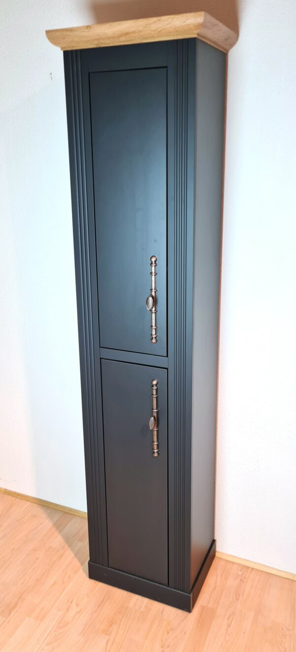 Hochschrank Landhaus Stil Anthrazit / Wotan Eiche Dekor