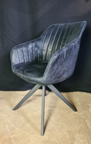 Drehstuhl / Polsterstuhl für Küche, Esszimmer oder Büro in Wildlederoptik Schwarz
