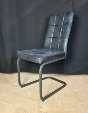 Schwingstuhl / Küchenstuhl in Anthrazit Wildlederoptik / Gestell Schwarz