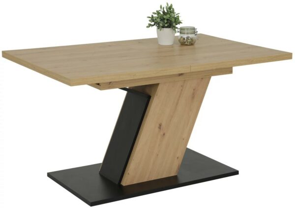 Esstisch / Küchentisch Artisan Eiche / Schwarz (Ausziehbar)