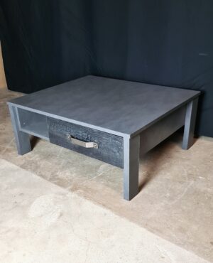 Couchtisch mit 2 Schubkästen in Schwarz / Anthrazit