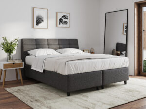 Boxspringbett in 140 x 200 cm Stoff Anthrazit mit oder ohne Matratze