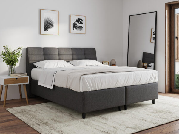 Boxspringbett in 140 x 200 cm Stoff Anthrazit mit oder ohne Matratze