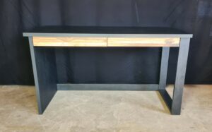Schreibtisch Bürotisch in Schwarz Matt / Hunton Eiche Hell 140 x 60 cm