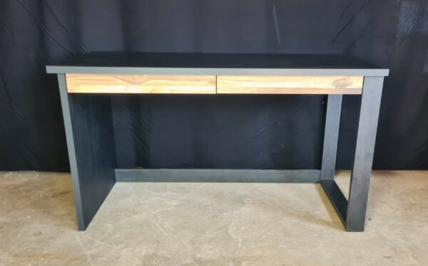 Schreibtisch Bürotisch in Schwarz Matt / Hunton Eiche Hell 140 x 60 cm