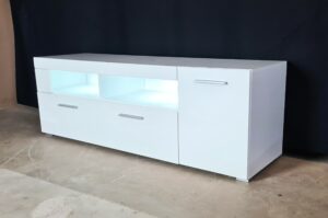 Lowboard TV Schrank in Weiß Hochglanz Tiefzieh MDF
