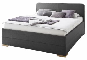 Polsterbett Doppelbett 200 x 200 cm in Kunstleder Argentina Anthrazit