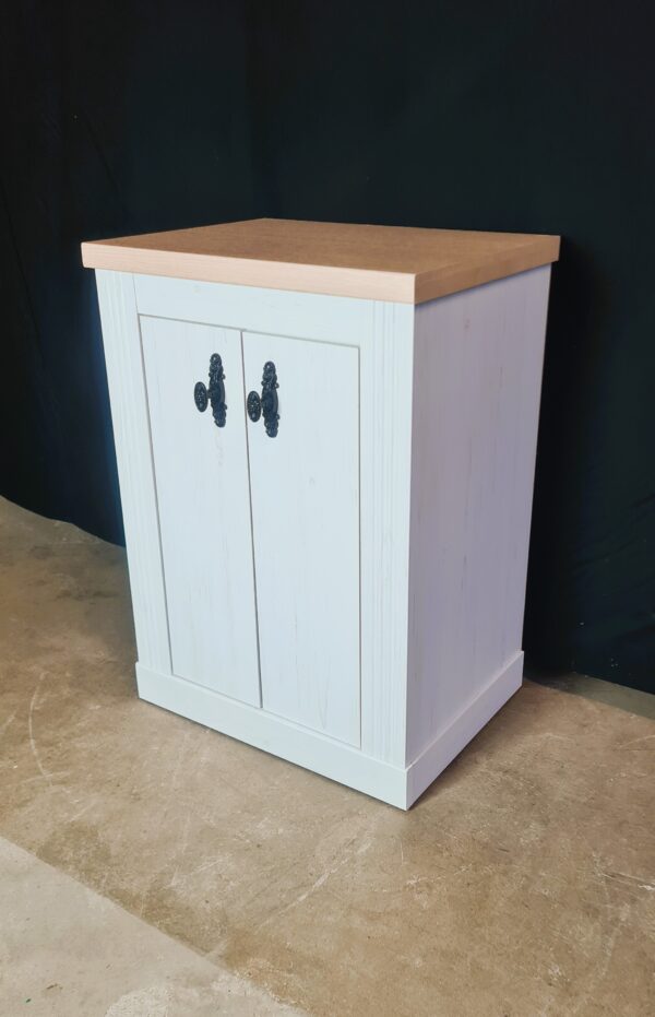Kleine Kommode Schrank Anrichte Pinie Weiß / Eiche Hell