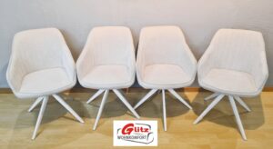 Drehstuhl / Polsterstuhl 4er Set für Küche, Esszimmer oder Büro in Beige