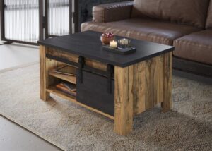 Couchtisch Wohnzimmer in Hunton Eiche Dekor / Applikation Anthrazit