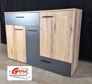 Sideboard Kommode Anrichte in Viking Eiche / Anthrazit