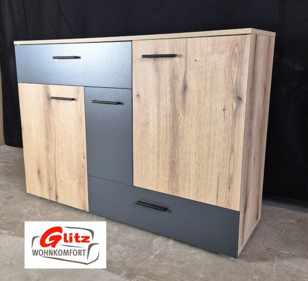 Sideboard Kommode Anrichte in Viking Eiche / Anthrazit