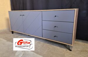 Sideboard Kommode Anrichte in Vintage Eiche Dekor / Anthrazit Matt