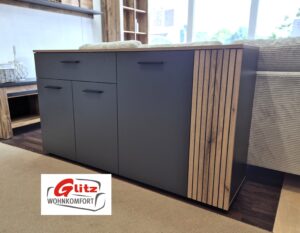 Sideboard Kommode Anrichte in Anthrazit / Viking Eiche