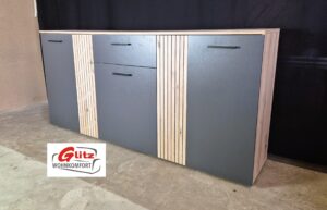 Sideboard Kommode Anrichte in Anthrazit / Viking Eiche
