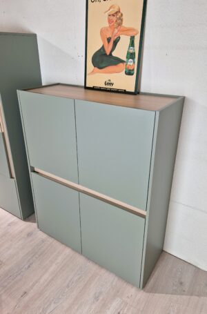 Highboard Anrichte Buffet in Grün Aloe / Eiche Barista Dekor