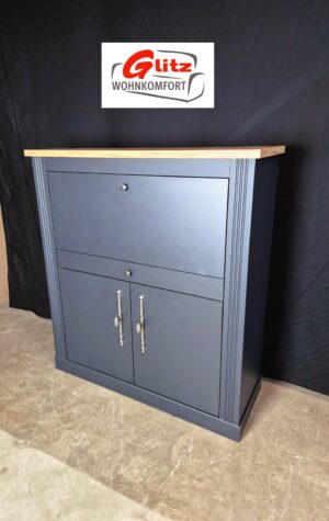 Sekretär in Anthrazit / Wotan Eiche Dekor Landhaus Stil