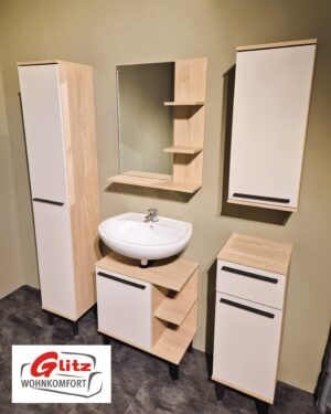 Badezimmer-Set 5 tlg. in Kaschmir / Eiche Cremona Dekor