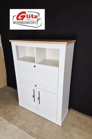 Sekretär Pult in Pinie Weiß / Wotan Eiche Dekor Landhaus Stil