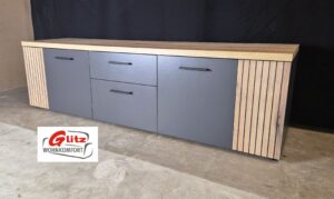 Lowboard TV Schrank in Anthrazit / Viking Eiche Dekor