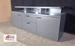 Lowboard TV Schrank Anthrazit inkl. LED-Beleuchtung