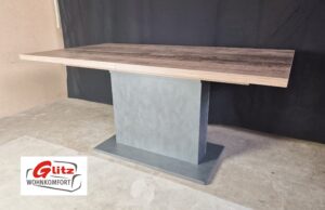 Esstisch Küchentisch Eiche Vintage / Anthrazit 160 x 90 cm Ausziehbar