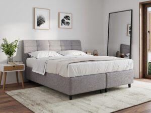 Boxspringbett in 140 x 200 cm Stoff Hellgrau *NEU* Ab 599€