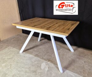 Esstisch / Küchentisch in Eiche Dekor / Weiß (Ausziehbar)