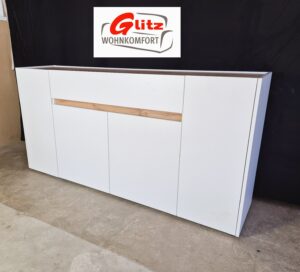 Sideboard Kommode Anrichte in Weiß Matt / Evoke Eiche Applikation
