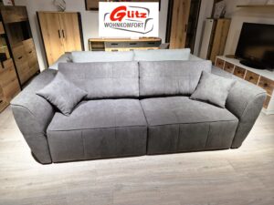 Sofa Couch 3-Sitzer Schlaffunktion L-Funktion Bettkasten Mischgewebe Anthrazit