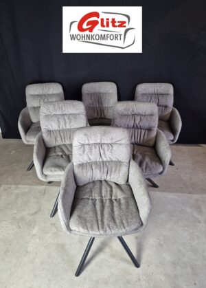 Drehstuhl Polsterstuhl Küche Esszimmer Büro Webstoff Cappuccino 6-er Set