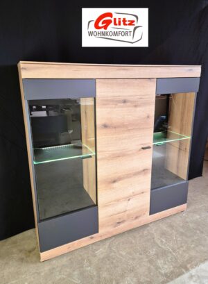 Buffet Highboard Kommode in Evoke Eiche / Graphit Matt