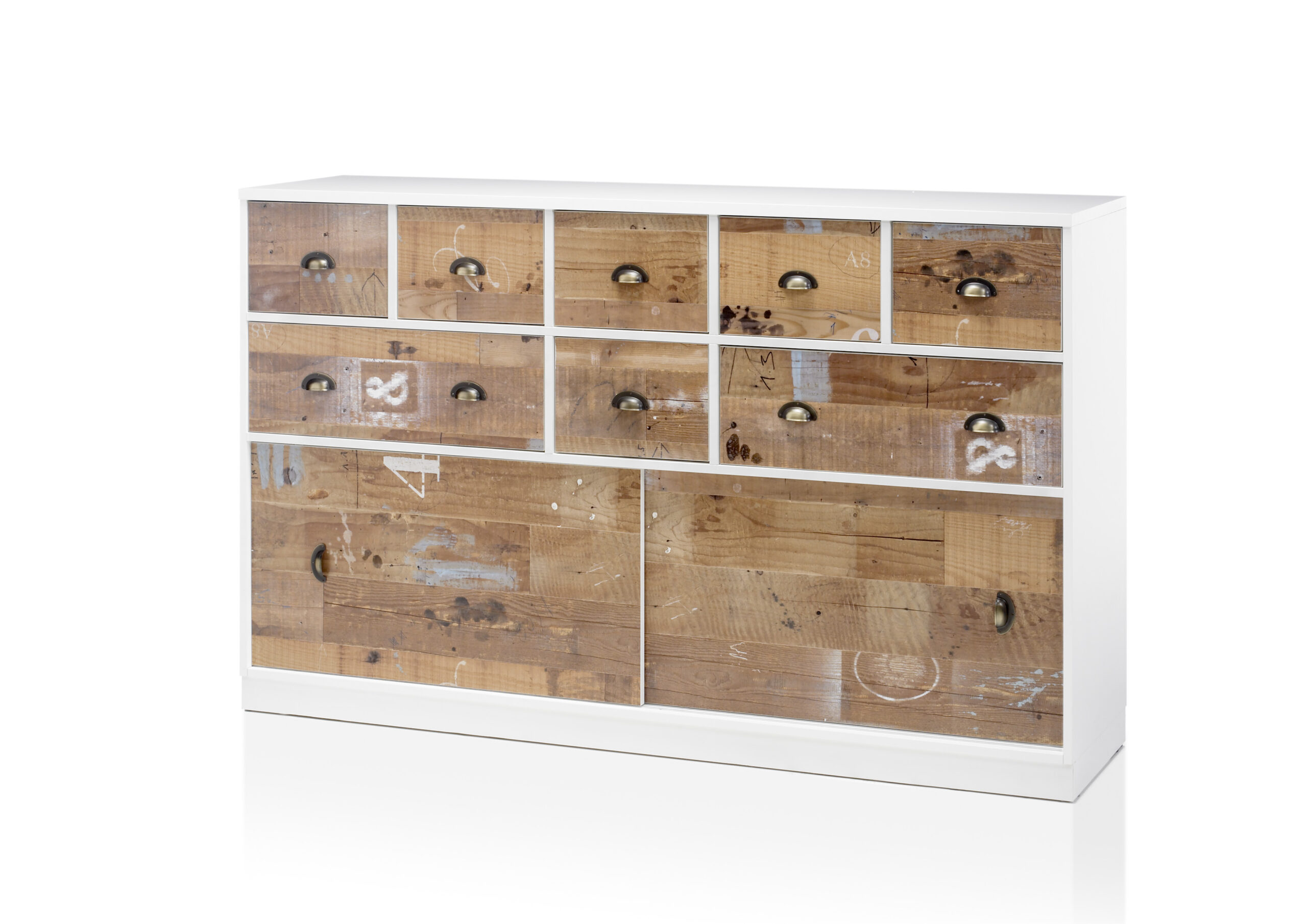 Sideboard Kommode Anrichte in Weiß / Old Fashion Optik